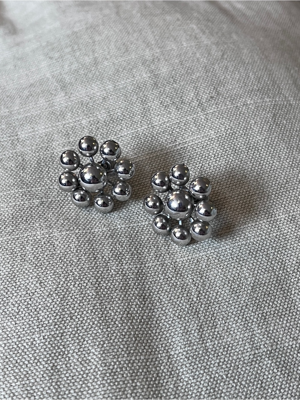 Silver twisted back vintage earrings